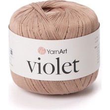 Yarnart Violet Sütlü Kahve Koton Merserize Dantel Örgü Ipi 0015