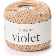 Yarnart Violet Koyu Bej Koton Merserize Dantel Örgü Ipi 5529