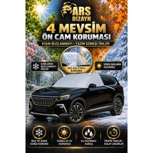 Ars Dizayn Oto Ön Cam Kar Buz Önleyici ve Güneşlik Koruyucu Branda Cam Üstü Kar Buz Örtüsü Suv Araçlara Uyumlu