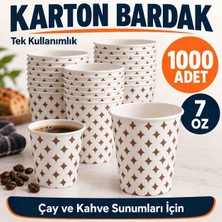 Optimex Karton Bardak 7 Oz 1000 Adet Desenli Tek Kullanımlık Çay ve Kahve Bardağı