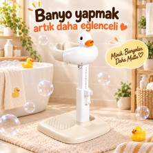 Hyper Group Ayarlanabilir Bebek Banyo Standı Ördek Figürlü Kaymaz Taban 6 Ay+ Bej