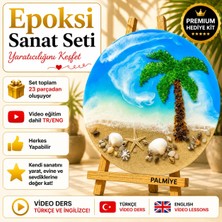 IQ ART by Natalie Epoksi Reçine Seti PALMİYE , Tropik Deniz Temalı Sanat ve Hobi Seti, Video Eğitim Dahil, Premium Hediye Kutulu, Epoksi Başlangıç Seti