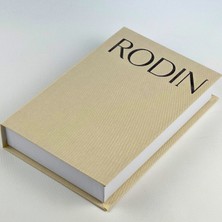 Bak Gel Al RODIN Premium Bez Kaplı Dekoratif Kitap Görünümlü Saklama Kutusu Krem Siyah