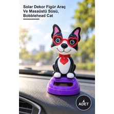Yenilig 4 Adet Güneş Enerjili Solar Sallanan Gözlüklü Kedi – Solar Dekor Figür Araç ve Masaüstü Süsü, Bobblehead Cat