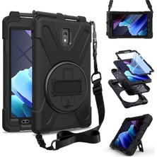 TekNetStore Samsung Galaxy Tab Active 3 T577 Tablet Kılıfı Defender Askılı Tank Zırh Silikon Yüksek Koruma