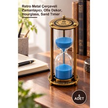 Yenilig 5 Adet 30 Dakikalık Metal Vintage Kum Saati – Retro Metal Çerçeveli Zamanlayıcı, Ofis Dekor, Hourglass, Sand Timer