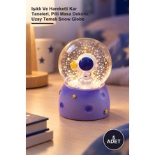Yenilig 5 Adet Mini Boy Sevimli Astronot Kar Küresi – Işıklı ve Hareketli Kar Taneleri, Pilli Masa Dekoru, Uzay Temalı Snow Globe