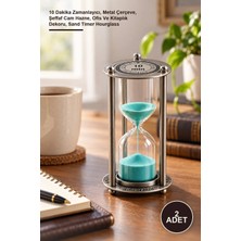 Yenilig 2 Adet Metal Vintage Kum Saati – 10 Dakika Zamanlayıcı, Metal Çerçeve, Şeffaf Cam Hazne, Ofis ve Kitaplık Dekoru, Sand Timer Hourglass