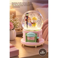 Yenilig 10 Adet Kar Küresi – Büyük Boy 18 cm Cam Fanus, Motorlu Otomatik Kar, Müzikli ve Renk Değiştiren Led, Dekoratif Hediye, Snow Globe
