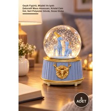 Yenilig 5 Adet Kar Küresi – Geyik Figürlü, Müzikli ve Işıklı Dekoratif Masa Aksesuarı, Kristal Cam Üst, Sert Polyester Gövde, Snow Globe