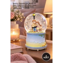 Yenilig 5 Adet Orta Boy Bankta Oturan Sevgililer Kar Küresi – Motorlu Otomatik Kar, Müzikli ve Renk Değiştiren Led, Cam Fanus, Romantik Hediye Snow Globe