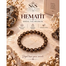 S&s Tesbih Store %100 Doğal Hematit Taşı Küre Kesim Parlak Kahverengi Bileklik (8 Mm)