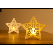 Rain Craft 3D Kar Tanesi Motifli Yıldız Mumluk & Masa Üstü Dekoratif Aydınlatma Objesi 3D Tasarım