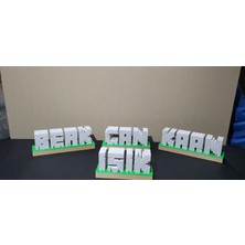 E-A Dizayn.3D Kişiye Özel Minecraft Temalı Masaüstü Isimlik