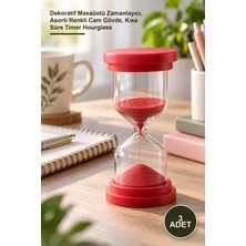 Yenilig 3 Adet 10 Dakikalık Kum Saati – Dekoratif Masaüstü Zamanlayıcı, Asorti Renkli Cam Gövde, Kısa Süre Timer Hourglass