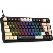 GAMEAGLE %75 Kablolu RGB Mekanik Gaming Klavye, Türkçe Q, Full Anti-Ghosting, Hot Swap, Double Shot, Blue Switch