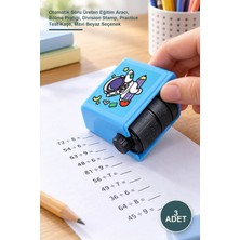 Yenilig 3 Adet Bölme Işlemi Alıştırma Test Kaşesi – Otomatik Soru Üreten Eğitim Aracı, Bölme Pratiği, Division Stamp, Practice Test Kaşe, Mavi Beyaz Seçenek