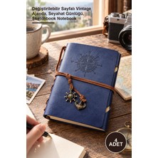 Yenilig 4 Adet Pusula Tasarımlı Deri Defter – Değiştirilebilir Sayfalı Vintage Ajanda, Seyahat Günlüğü, Sketchbook Notebook