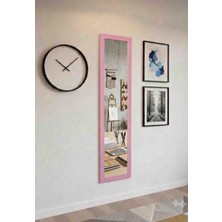 Mirrorss Pembe Renk Ahşap Çerçeve Cam Ayna 120 x 27 Hol Ayna , Duvar Room Antre Giriş Salon Ayna Makyaz Ayna