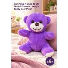 Yenilig 10 Adet Peluş Oyuncak Ayıcık – Mor Peluş Kumaş 25 cm Sevimli Tasarım, Hediye Teddy Bear Plush