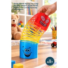 Yenilig 10 Adet Baskılı Stres Yayı Oyuncak – Esnek Plastik Spring Toy, Çizgi Karakter Desenli, Parlak Renkli, Komik Yüzlü Çocuk Oyuncağı