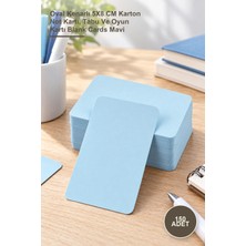 Yenilig 150 Adet Boş Kelime Kartları – Oval Kenarlı 5x8 cm Karton Not Kartı, Tabu ve Oyun Kartı Blank Cards Mavi