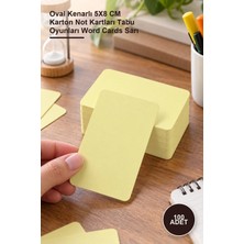 Yenilig 100 Adet Boş Kelime Kartları – Oval Kenarlı 5x8 cm Karton Not Kartları Tabu Oyunları Word Cards Sarı