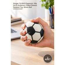 Yenilig 2 Adet Büyük Boy Stres Topu – Sünger 10 cm El Egzersizi, Ofis ve Ev Kullanımı, Futbol Desenli, Squeeze Toy, Stress Ball