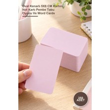 Yenilig 250 Adet Boş Kelime Kartları – Oval Kenarlı 5x8 cm Karton Not Kartı Pembe Tabu Oyunu ve Word Cards