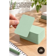 Yenilig 100 Adet Boş Kelime Kartları – Oval Kenarlı 5x8 cm Karton Not Kartı, Tabu/flashcards, Eğitim ve Oyun Için Yeşil