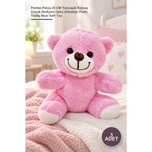 Yenilig 3 Adet Peluş Oyuncak Ayıcık – Pembe Peluş 25 cm Yumuşak Kumaş Çocuk Hediyesi Uyku Arkadaşı Plush Teddy Bear Soft Toy