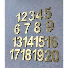 SE-Dizayn Kapı Numarası 10 cm No. 1 Den 20 E Kadar Daire Masa Dolap Numarası Fırcalı Gold Kendinden Yapışkanlı