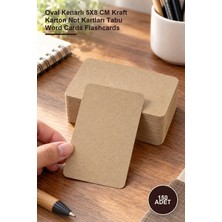 Yenilig 150 Adet Boş Kelime Kartları – Oval Kenarlı 5x8 cm Kraft Karton Not Kartları Tabu Word Cards Flashcards