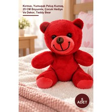 Yenilig 5 Adet Peluş Oyuncak Ayıcık – Kırmızı, Yumuşak Peluş Kumaş, 25 cm Boyunda, Çocuk Hediye ve Dekor, Teddy Bear