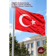 Yenilig 4 Adet Türk Bayrağı – 150X225 cm Alpaka Kumaş Ay-Yıldız Tasarımlı, Dış Mekan Okul Resmi Kurum, Turkish Flag