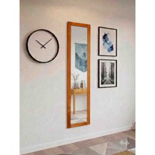 Mirrorss Bahşap Çerçeve Tütün Renk Cam Ayna 120 x 27 Hol Ayna , Duvar Room Antre Giriş Salon Ayna Makyaz Ayna