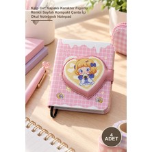 Yenilig 4 Adet Mini Not Defteri – Kalp Cırt Kapaklı Karakter Figürlü Renkli Sayfalı Kompakt Çanta Içi Okul Notebook Notepad