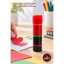 Yenilig 3 Adet Stick Yapıştırıcı – Toksit Içermeyen Yıkanabilir Kağıt ve Karton Yapıştırıcı Kırmızı Kapaklı Çevirmeli Mekanizma 21 gr Glue Stick
