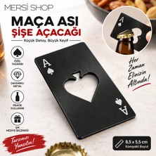 Mersi Shop Maça Ası Tasarımlı Metal Şişe Açacağı 8,5x5,5 cm Iskambil Kartı Model Açacak
