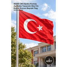 Yenilig 3 Adet Türk Bayrağı – 40X60 cm Alpaka Kumaş Ay-Yıldız Tasarımlı Okul ve Resmi Kurum Bayrak Flag