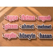 Besso Kişiye Özel Isimli 5 Adet Anahtarlık, Renkli Kabartma Harfli Çanta ve Anahtar Aksesuarı