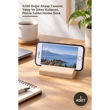Yenilig 1 Adet Ahşap Cep Telefonu ve Tablet Standı – %100 Doğal Ahşap Tasarım, Yatay ve Dikey Kullanım, Phone Tablet Holder Dock