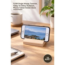 Yenilig 10 Adet Ahşap Cep Telefonu ve Tablet Standı – %100 Doğal Ahşap Tasarım, Yatay ve Dikey Kullanım, Phone Tablet Holder Dock