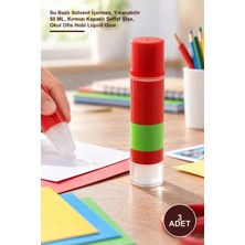 Yenilig 3 Adet Sıvı Yapıştırıcı – Su Bazlı Solvent Içermez, Yıkanabilir 50 Ml, Kırmızı Kapaklı Şeffaf Şişe, Okul Ofis Hobi Liquid Glue