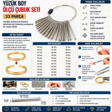 Yüzük Boy Ölçü Çubuk Seti