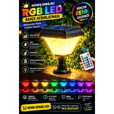 Yeo Aydınlatma Güneş Enerjili Solar Set Üstü Bahçe Apliği - Uzaktan Kumandalı Çok Renkli Rgb Dış Mekan Su Geçirmez Aydınlatma