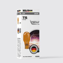 T15 Ampul T15 Büyük Dipsiz Sarı Ampul 12V 16W (10 Adet) - WOLFRAM 26315