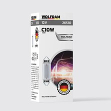 CW10 Ampül Sofit Ampül Uzun Boy 41 mm 12V 10W (10 Adet) - WOLFRAM 26510