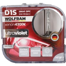 D1S Xenon Ampul 4300K Ultraviolet Mavi Cam 12V 35W - Wolfram 28641DPC