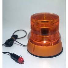 12V-24V Çakar Flaş Tepe Lambası Mıknatıslı Çakmak Fişli Ledli Turuncu Uyumlu - TAS-061